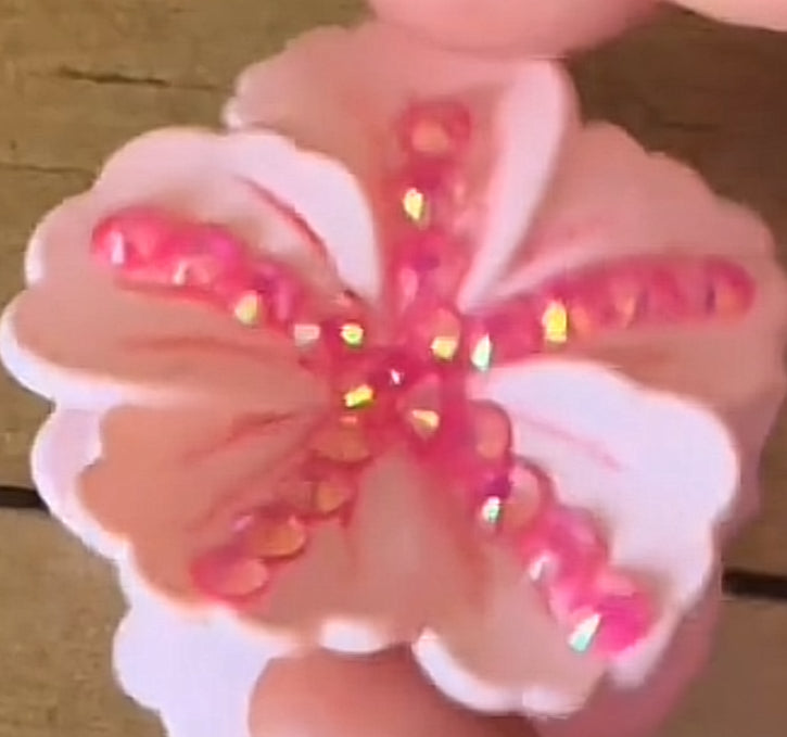 Summer pink flower clip