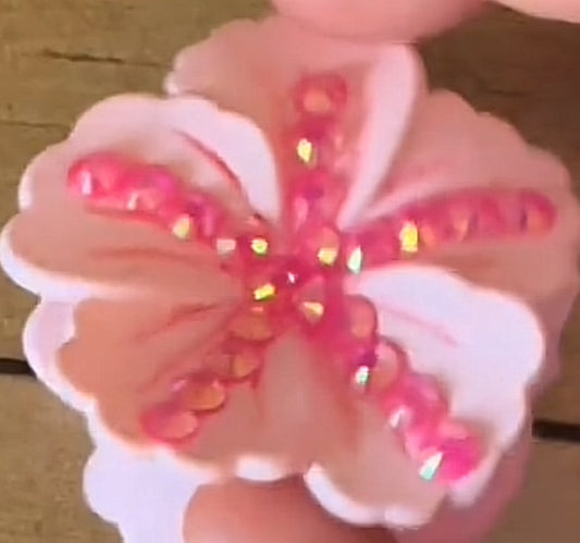 Summer pink flower clip
