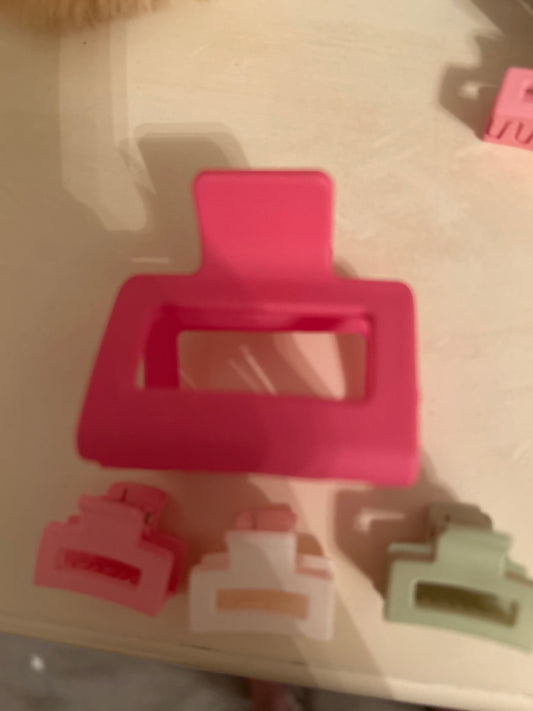 Pink claw clip and mini set